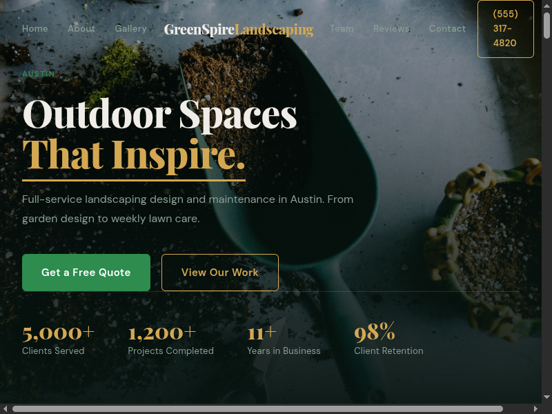 GreenSpire Landscaping website demo
