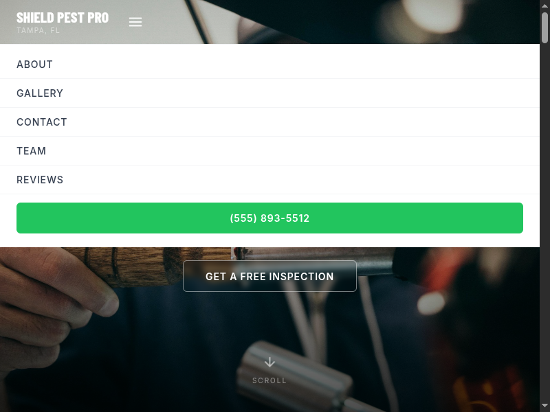 Shield Pest Pro website demo
