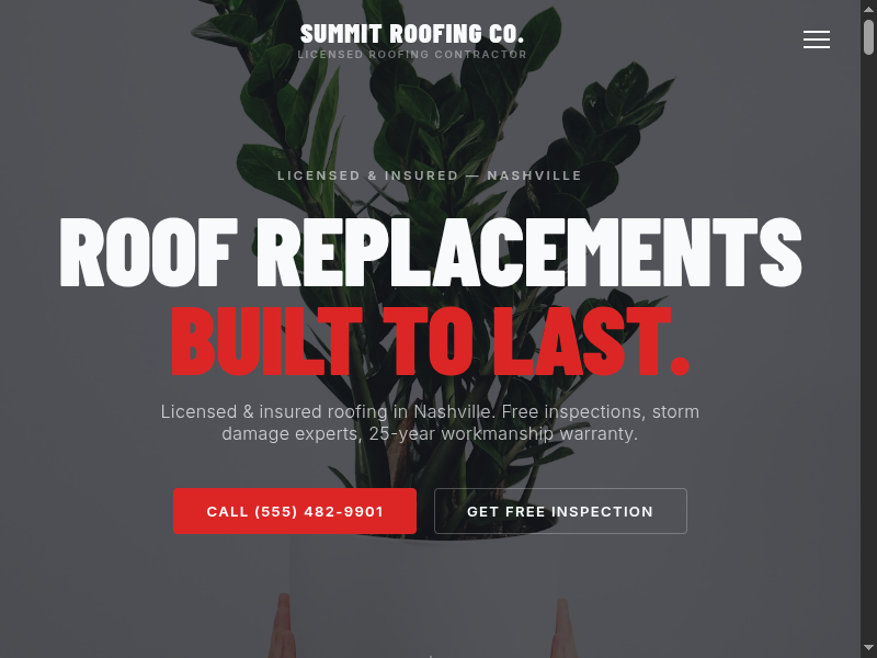 Summit Roofing Co. website demo